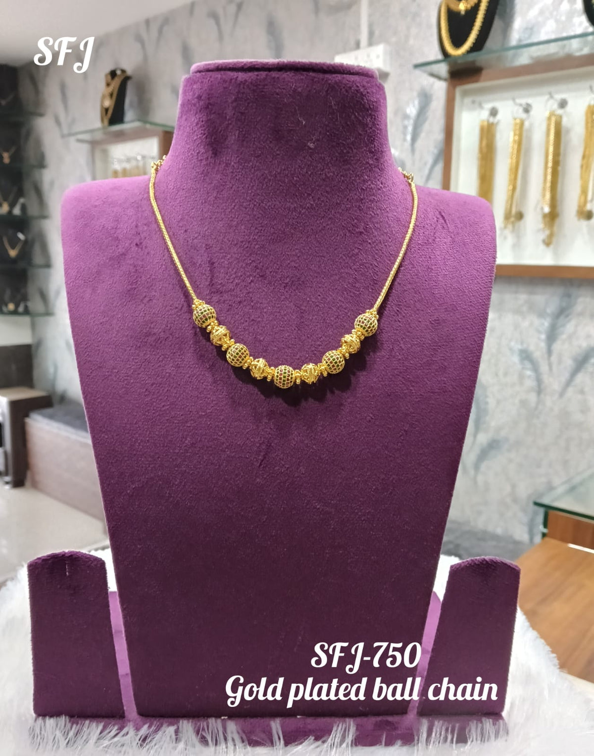Gold plated necklace.