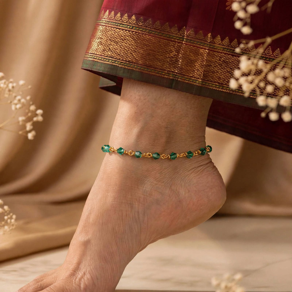 Gold plated anklet