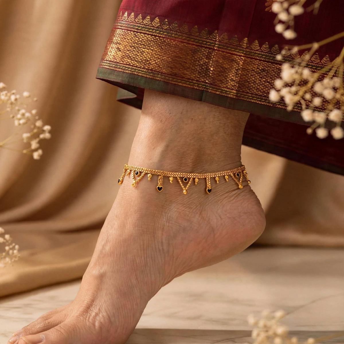 Gold plated anklet
