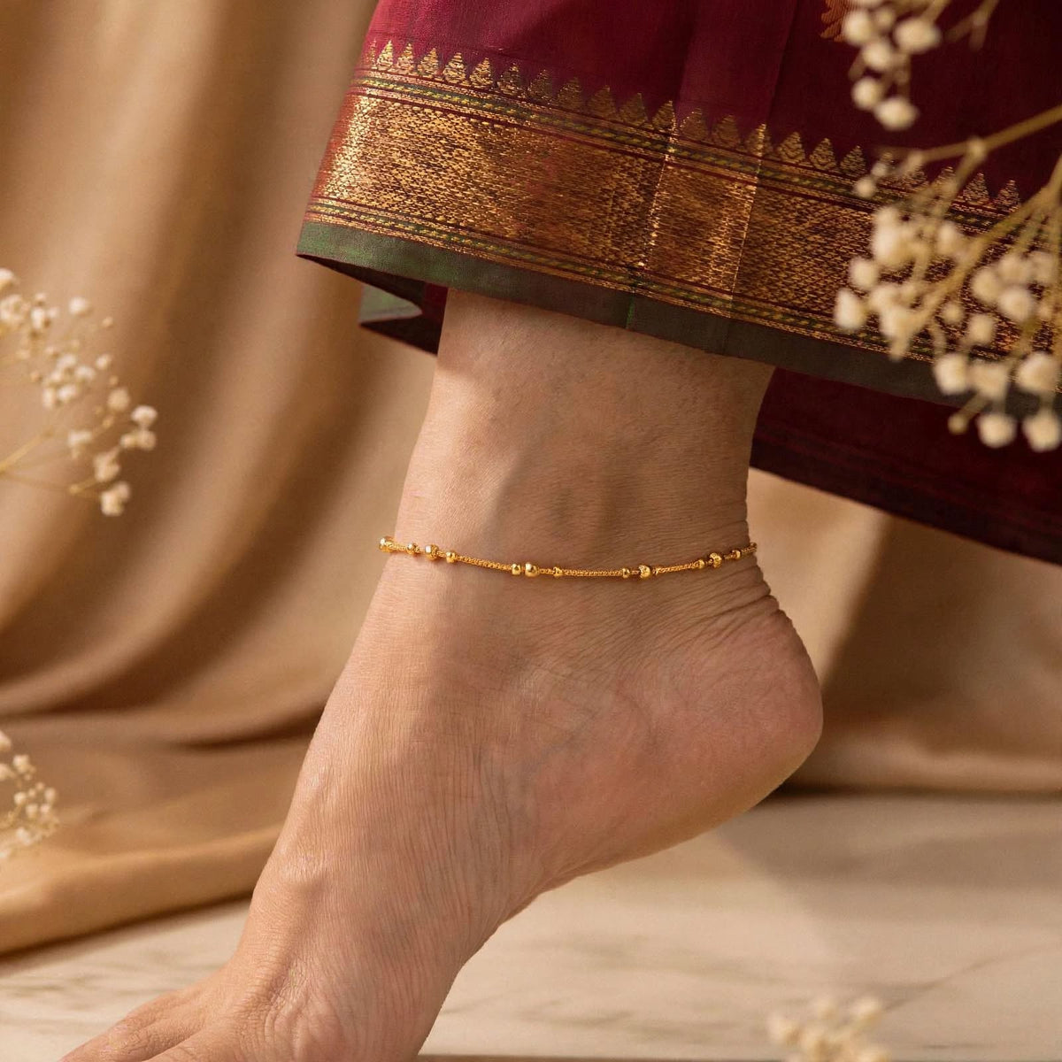 Gold plated anklet