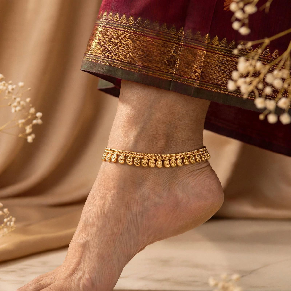 Gold plated anklet