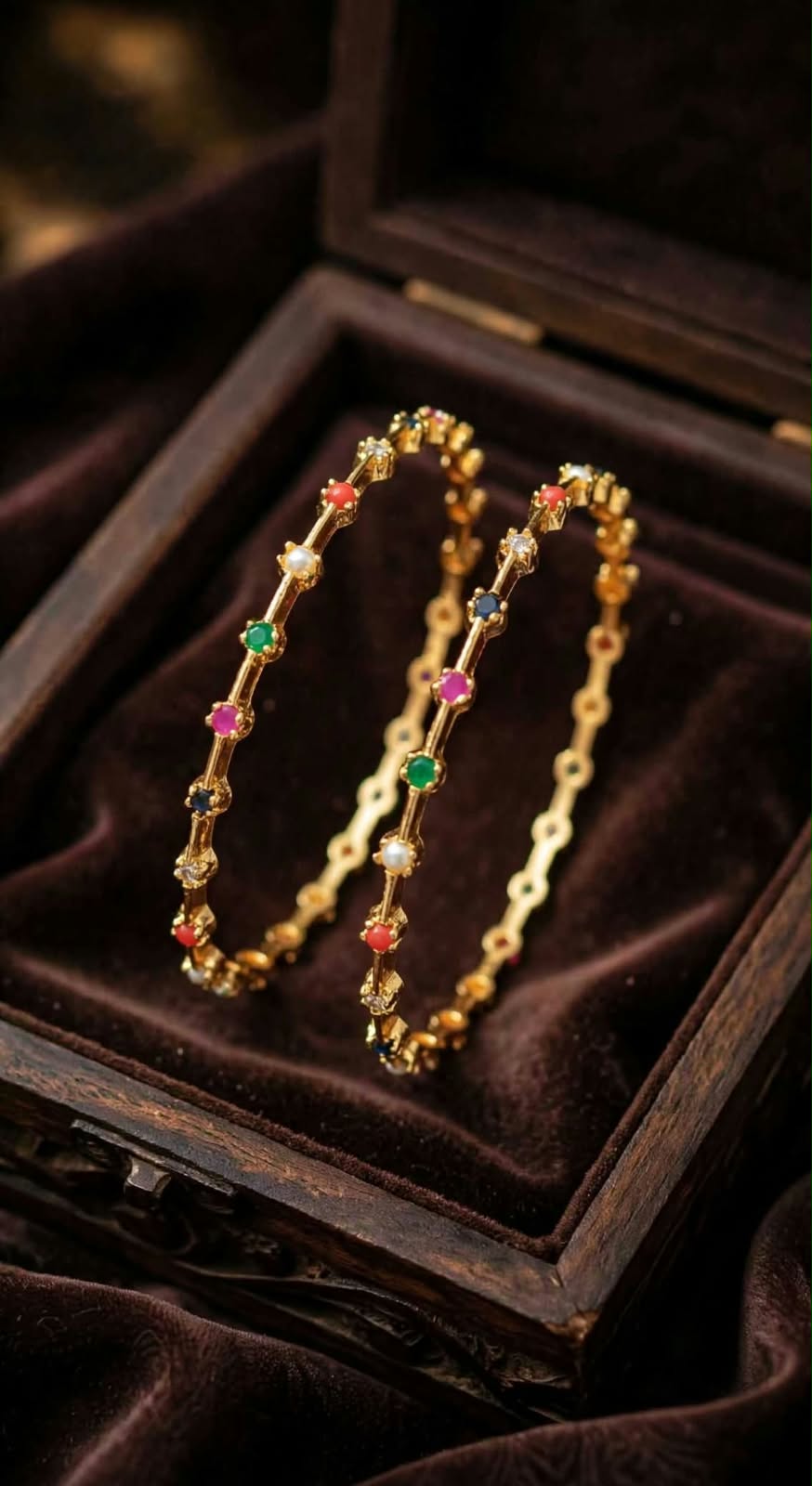 Gold Plated Navaratna Bangle.