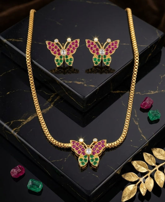 Gold Plated Butterfly Necklace