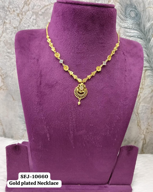 Gold plated necklace.