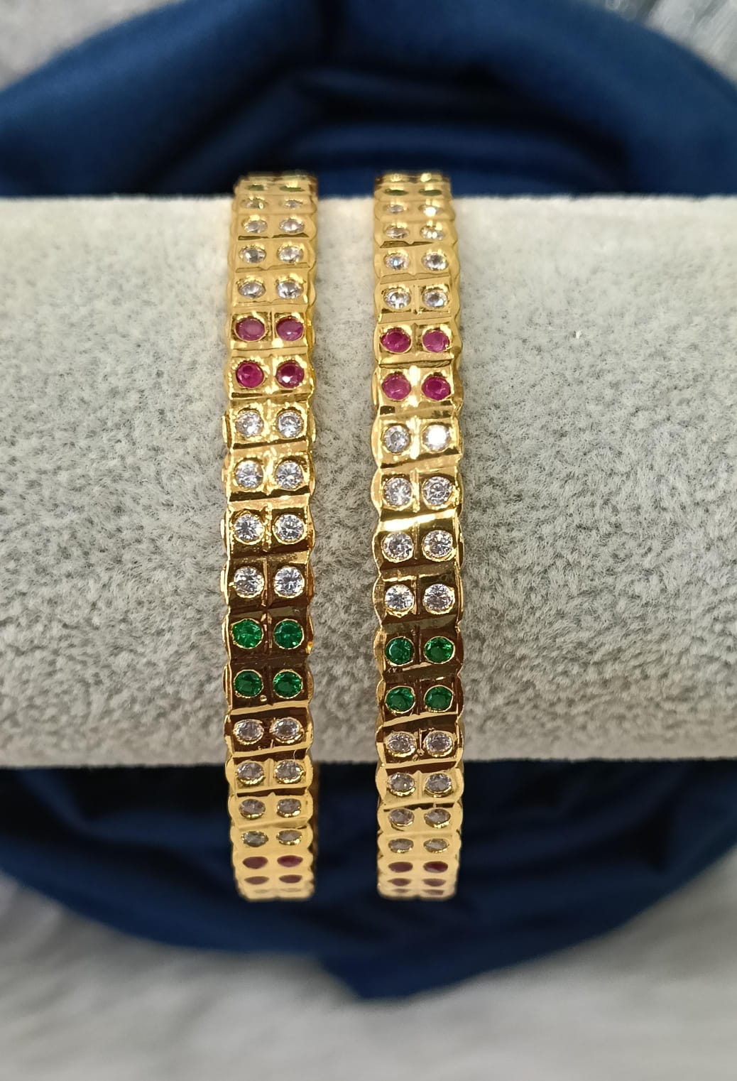 Impon stone bangles.