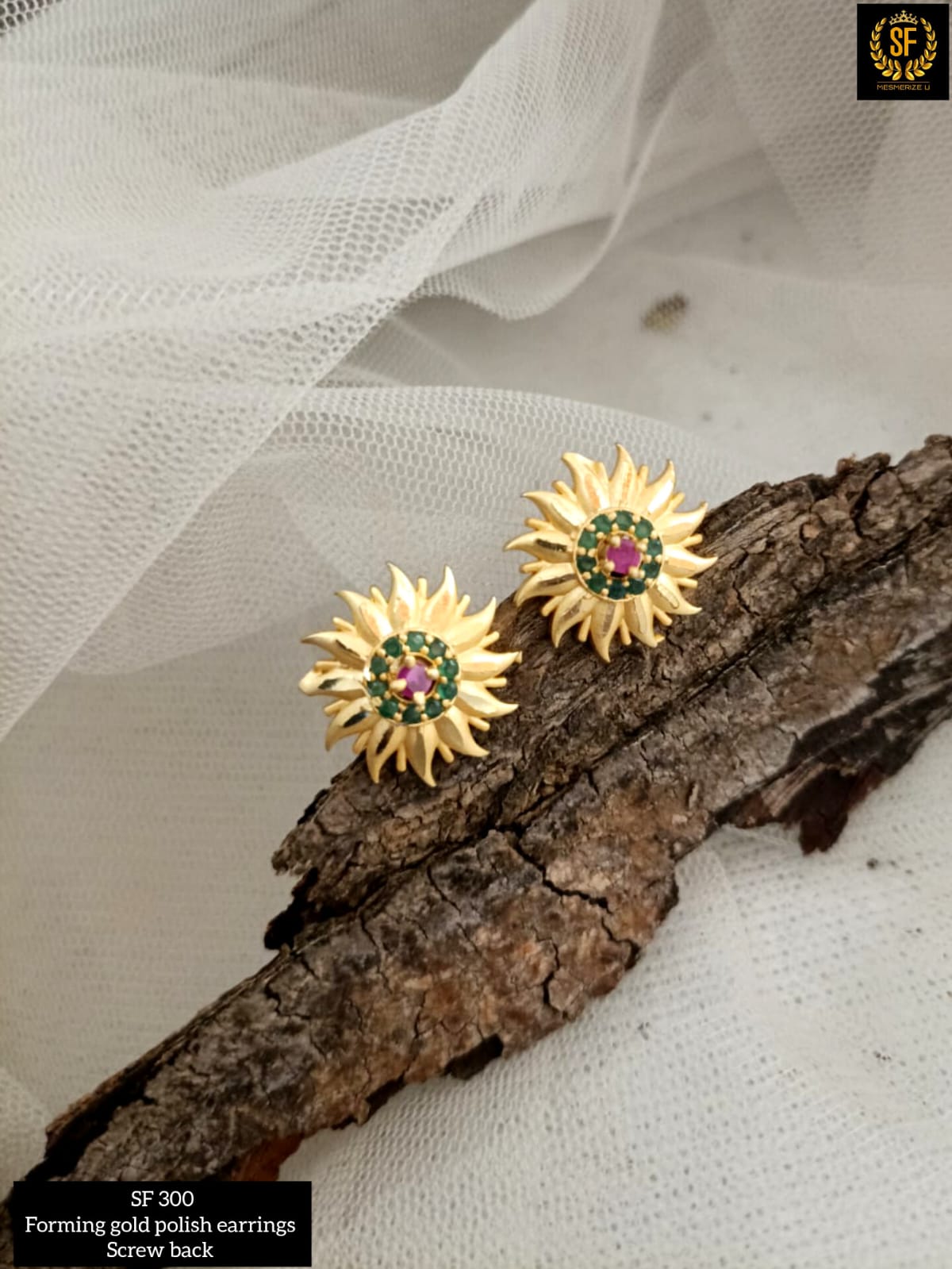 Gold plated stud.