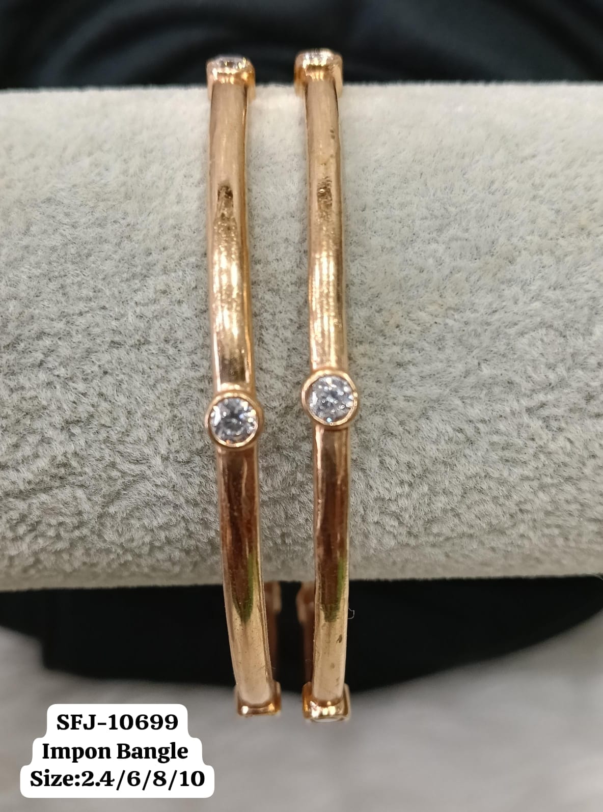 Impon stone bangles.