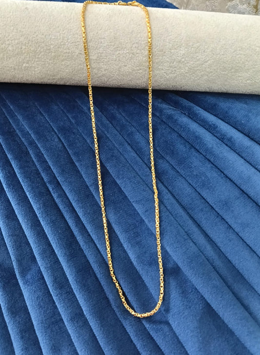 Gold plated chain.