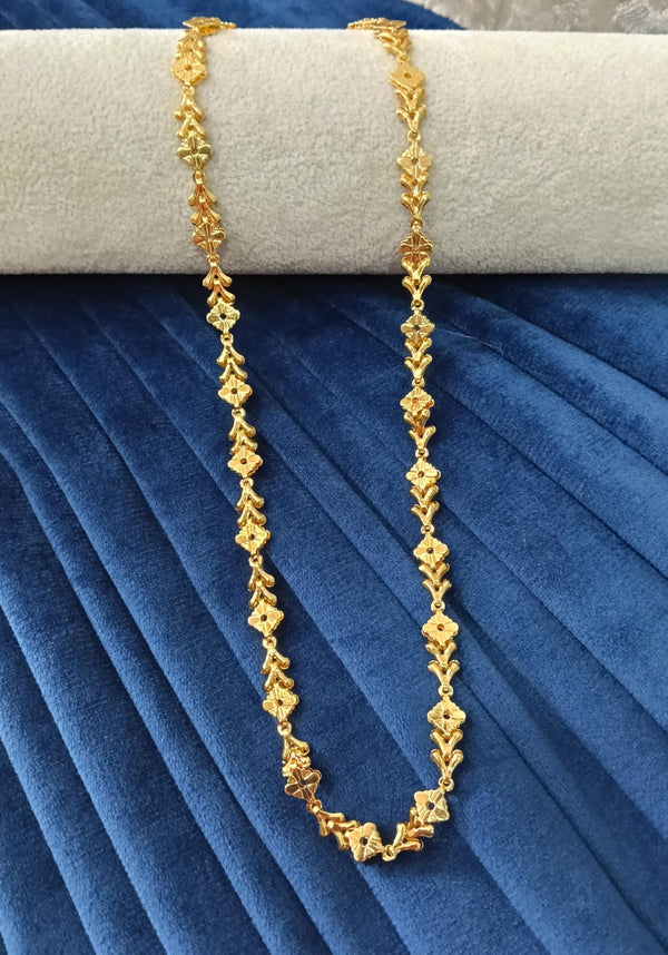 Gold plated chain.