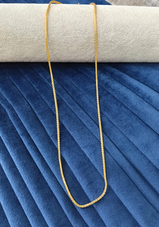 Gold plated chain.