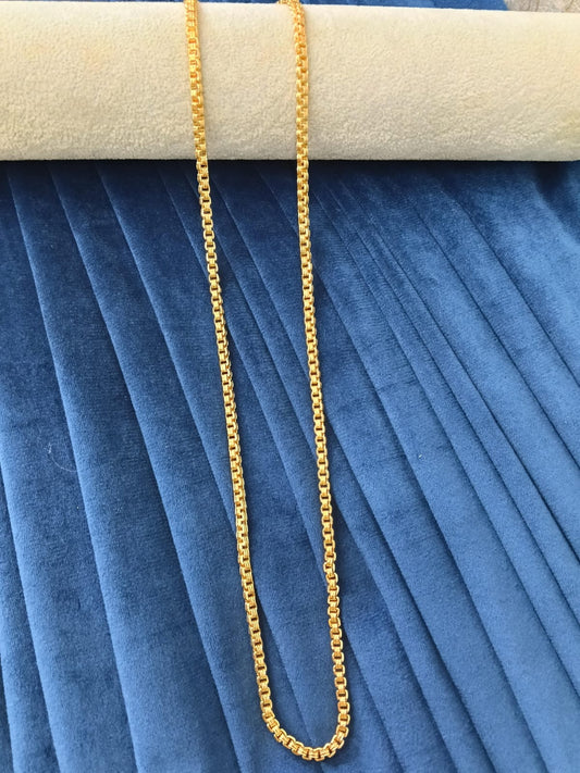 Gold plated chain.