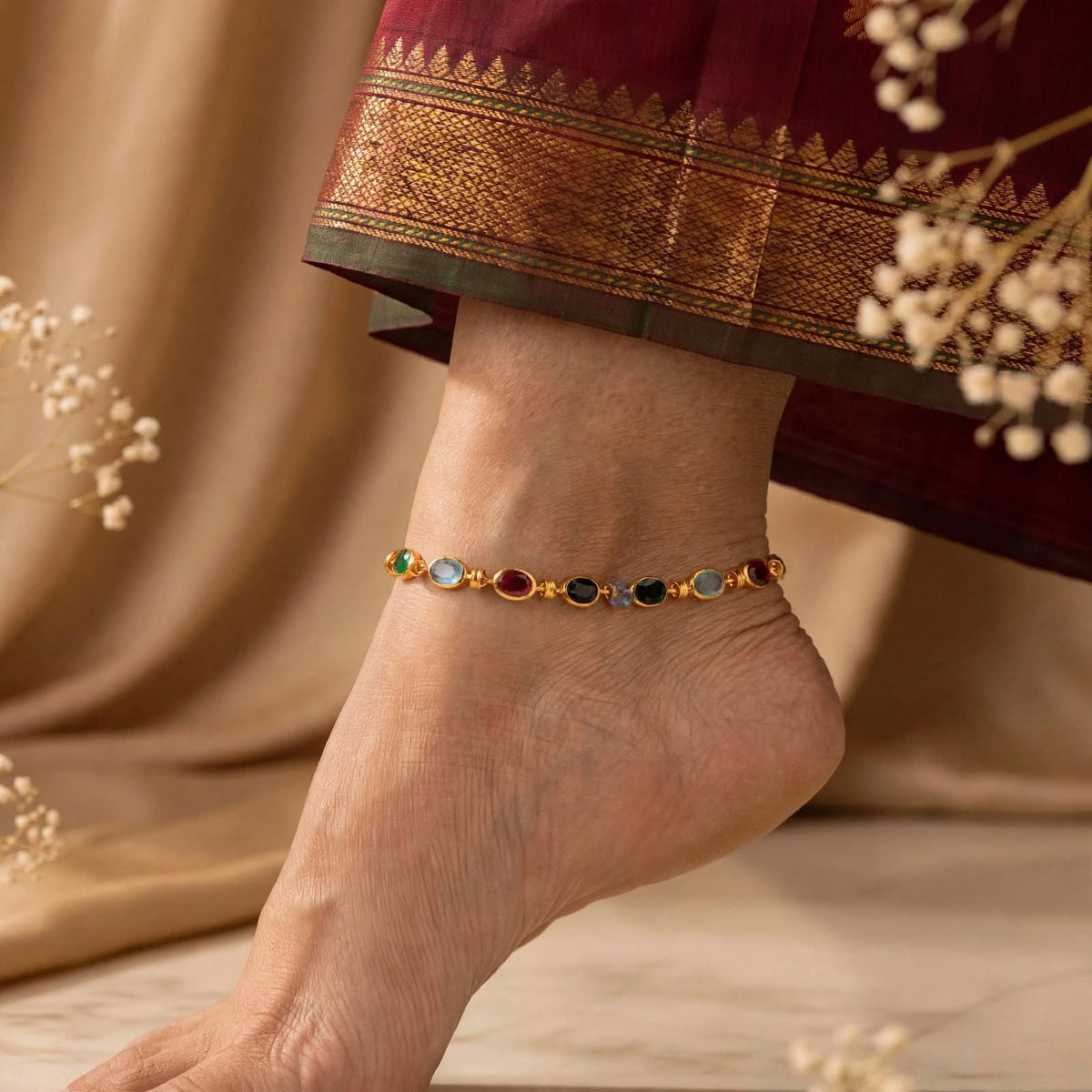 Gold plated anklet