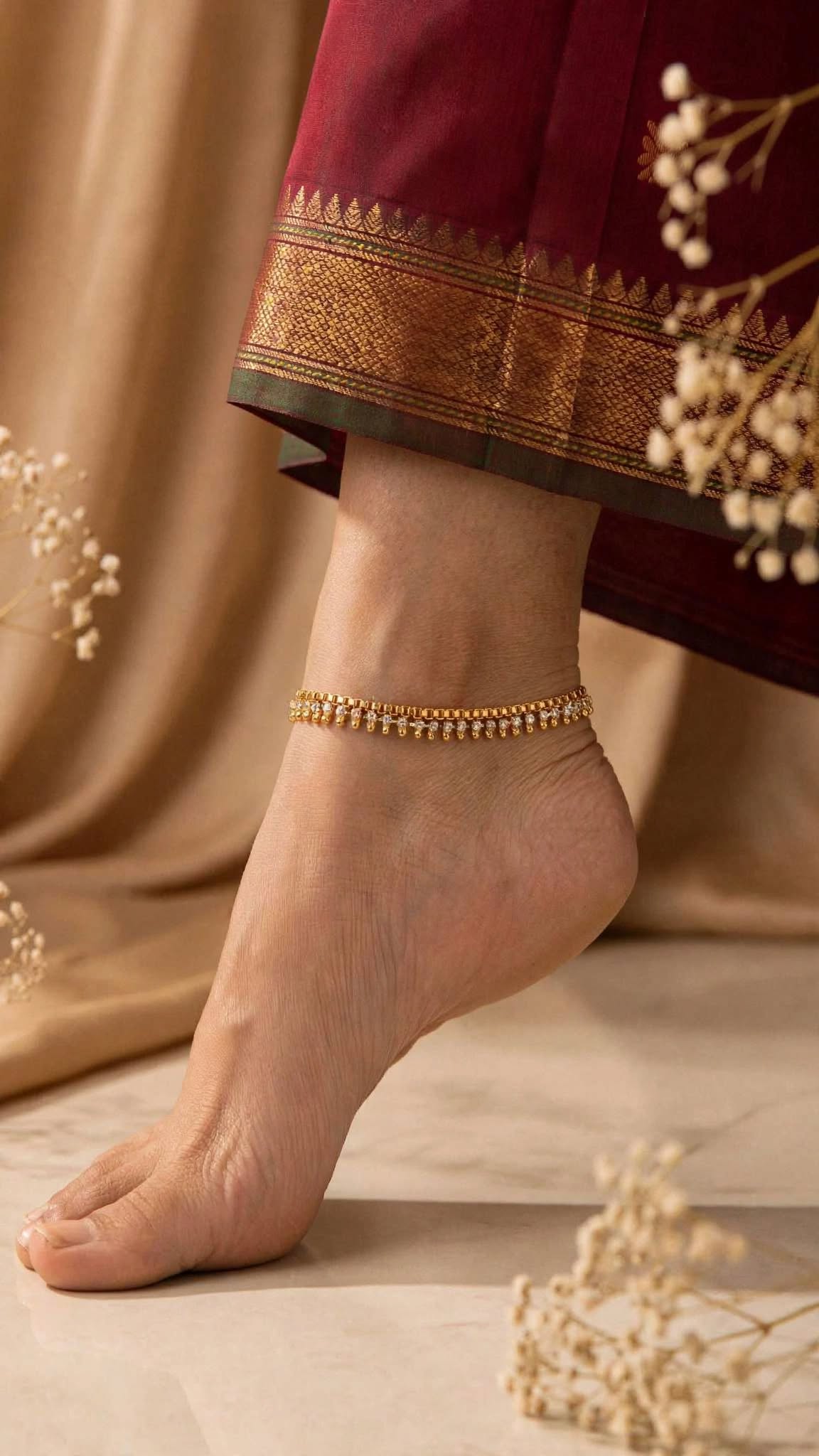 Gold plated anklet