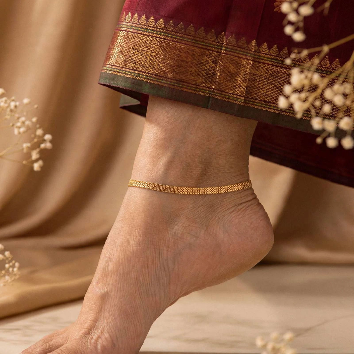 Gold plated anklet