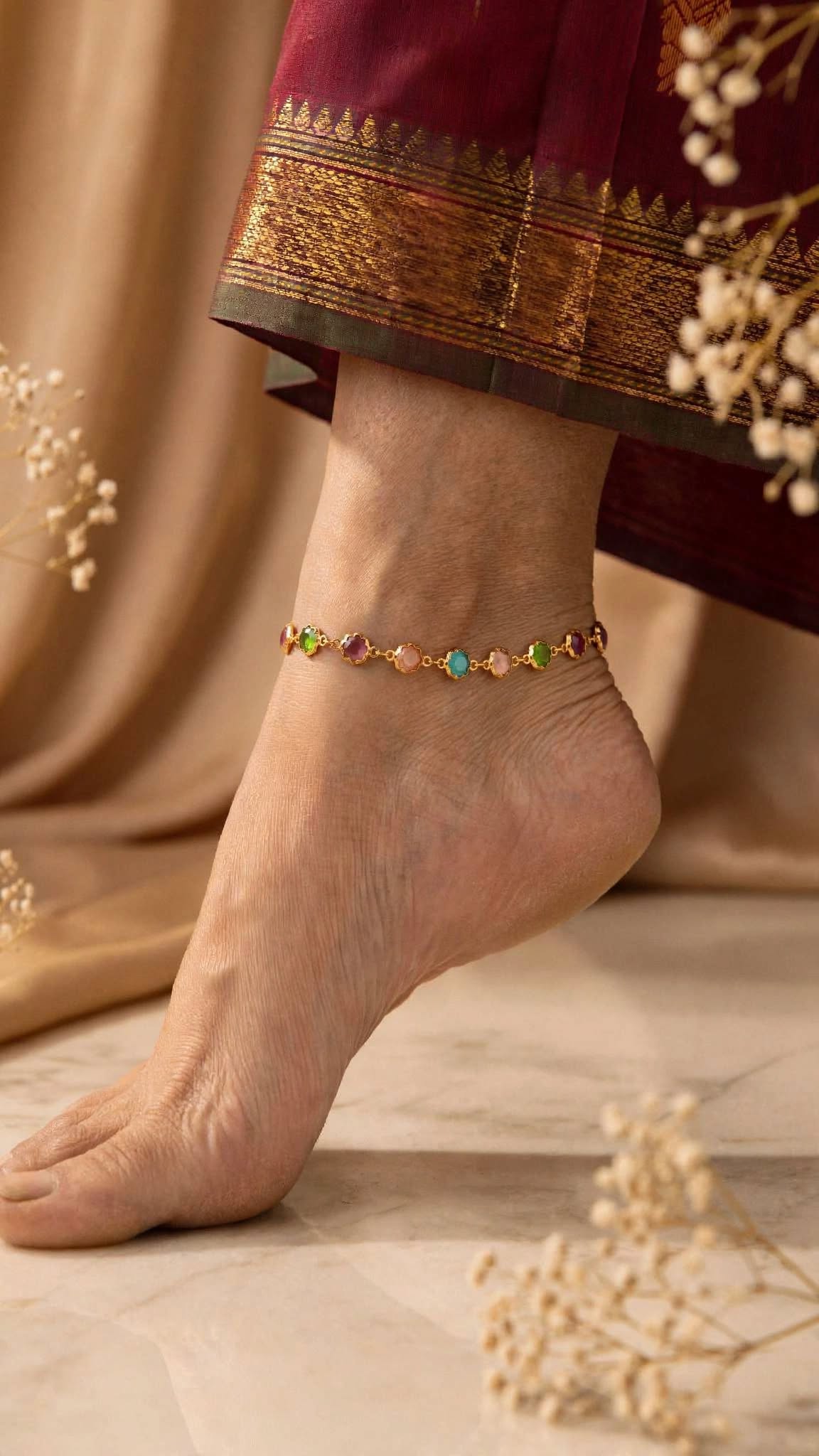 Gold plated anklet
