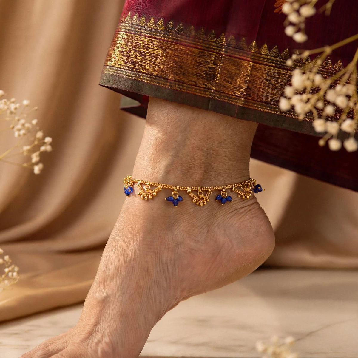 Gold plated anklet