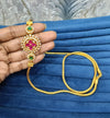Gold look mugappu chain.